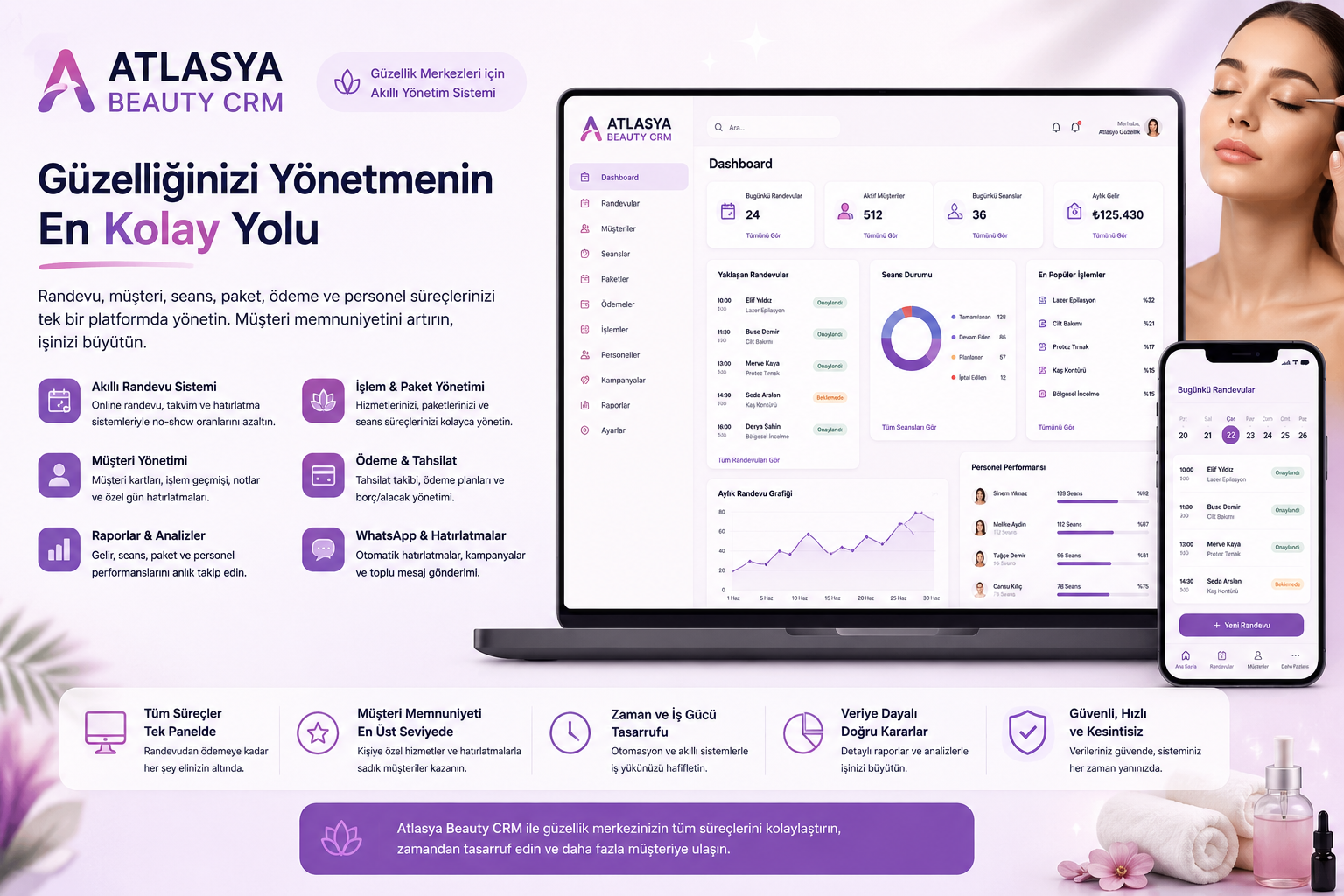 Atlasya Beauty CRM tanıtım görseli